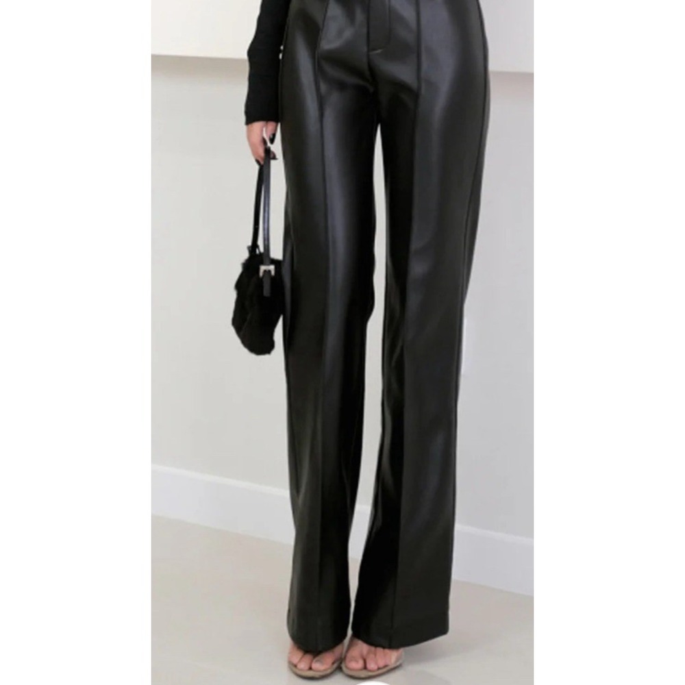 NEW Commense High Waist Faux Leather Pants Size Large - Picture 3 of 8